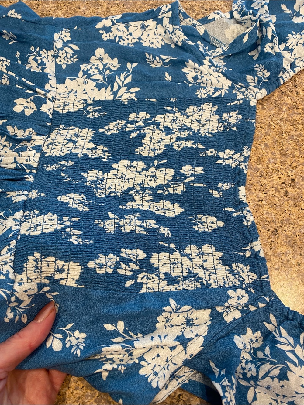 Old Navy Flutter Sleeve Floral Dress Large Blue Musty - Picture 11 of 15